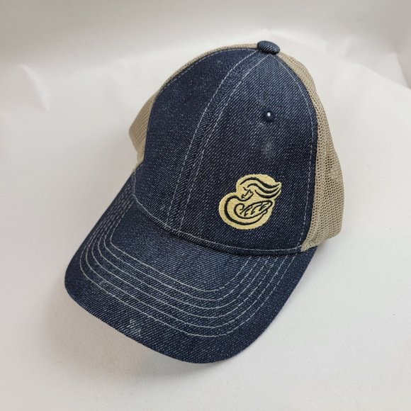 Panera Bread Trucker Baseball Hat Cap Mesh  Uniform Employee Blue Denim - Picture 2 of 8